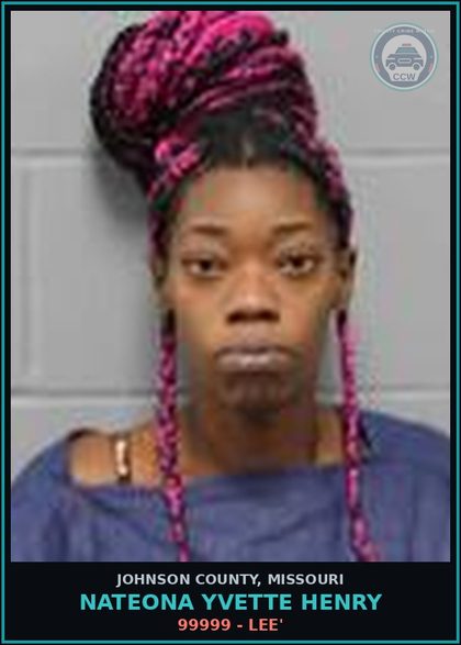 CCW arrest card for Nateona Yvette Henry in Johnson County: 99999 - LEE'