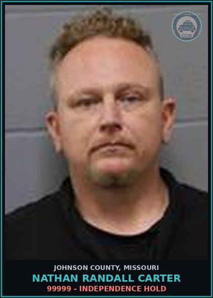 CCW arrest card for Nathan Randall Carter in Johnson County: 99999 - INDEPENDENCE HOLD