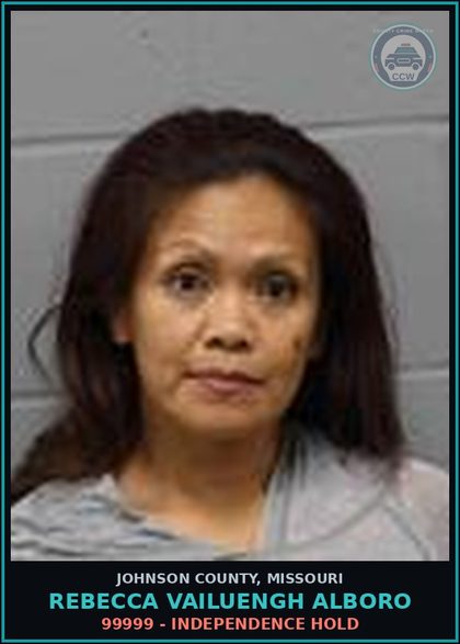 CCW arrest card for Rebecca Vailuengh Alboro in Johnson County: 99999 - INDEPENDENCE HOLD