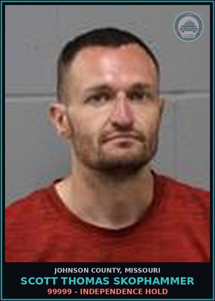 CCW arrest card for Scott Thomas Skophammer in Johnson County: 99999 - INDEPENDENCE HOLD