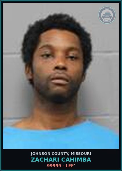 CCW arrest card for Zachari Cahimba in Johnson County: 99999 - LEE'