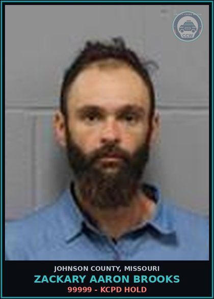 CCW arrest card for Zackary Aaron Brooks in Johnson County: 99999 - KCPD HOLD