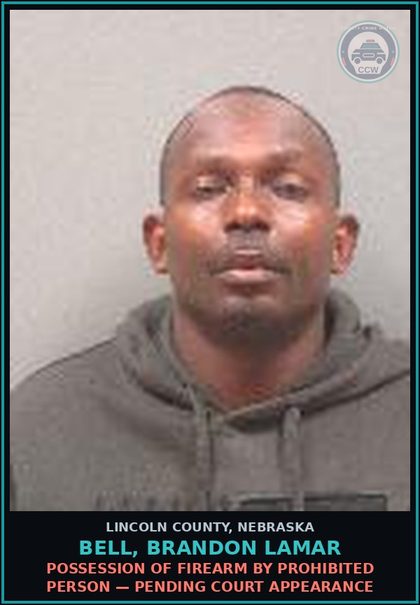 CCW arrest card for Bell, Brandon Lamar in Lincoln County: POSSESSION OF FIREARM BY PROHIBITED PERSON — Pending Court Appearance