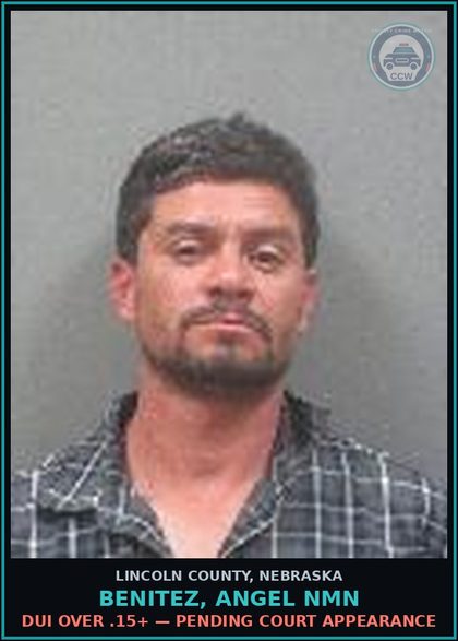 CCW arrest card for Benitez, Angel Nmn in Lincoln County: HIT AND RUN — Pending Court Appearance