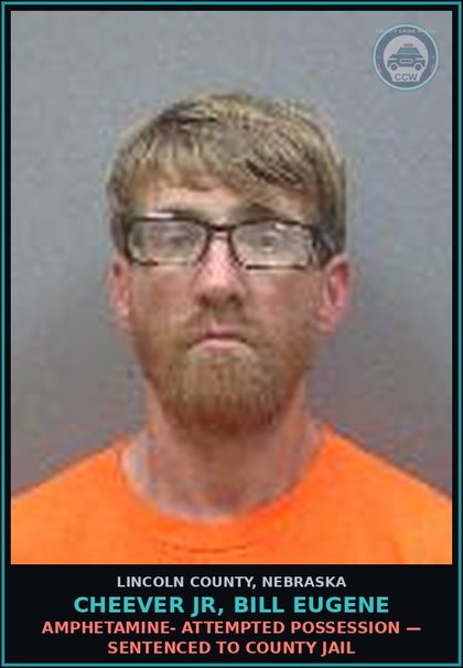 CCW arrest card for Cheever Jr, Bill Eugene in Lincoln County: AMPHETAMINE- ATTEMPTED POSSESSION — Sentenced To County Jail