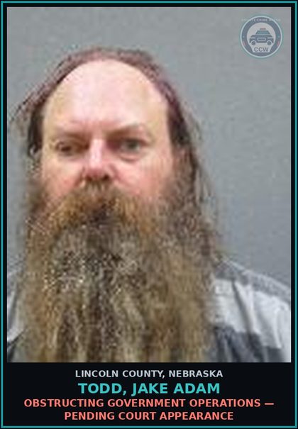 CCW arrest card for Todd, Jake Adam in Lincoln County: OBSTRUCTING GOVERNMENT OPERATIONS — Pending Court Appearance