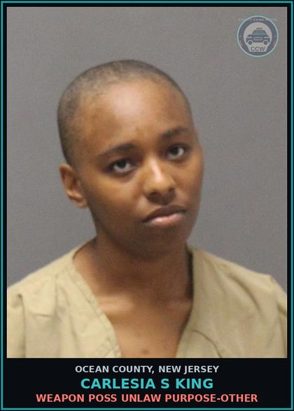 CCW arrest card for CARLESIA S KING in Ocean County: ATT CAUSE PURR/ KNOWLY BODILY INJURY TO ANOTHER