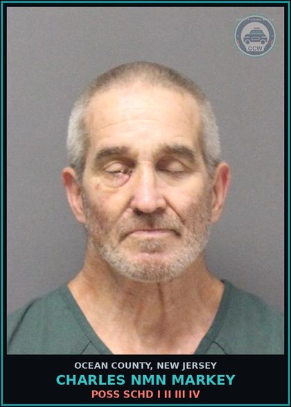 CCW arrest card for CHARLES NMN MARKEY in Ocean County: CRIM TRESPASS-ENTER/REMAIN