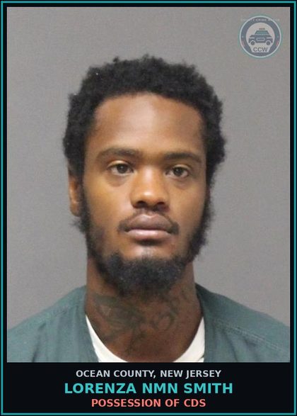 CCW arrest card for LORENZA NMN SMITH in Ocean County: FAIL TO MAKE PROPER DISP OF CDS