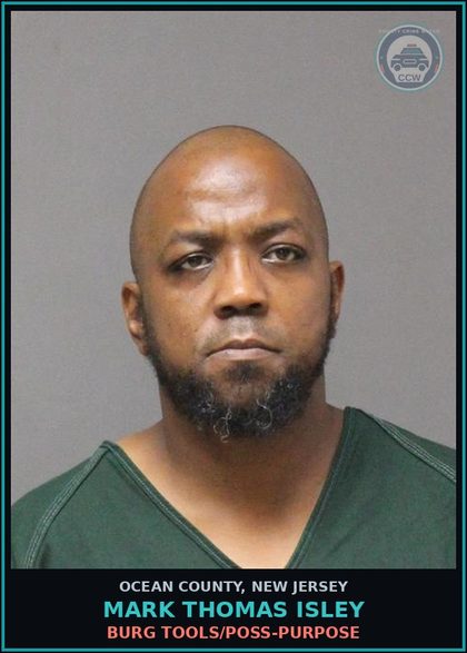 CCW arrest card for MARK THOMAS ISLEY in Ocean County: THEFT BY UNLAW TAKING-MOVE