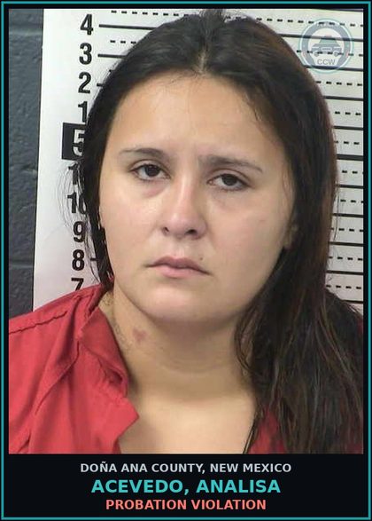 CCW arrest card for Acevedo, Analisa in Doña Ana County: PROBATION VIOLATION