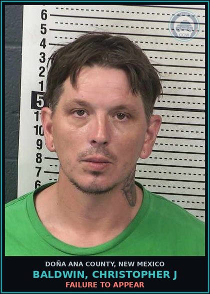 CCW arrest card for Baldwin, Christopher J in Doña Ana County: Failure to Appear