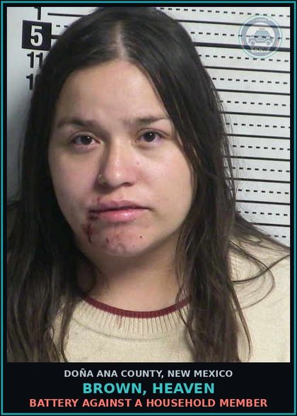 CCW arrest card for Brown, Heaven in Doña Ana County: Battery Against A Household Member