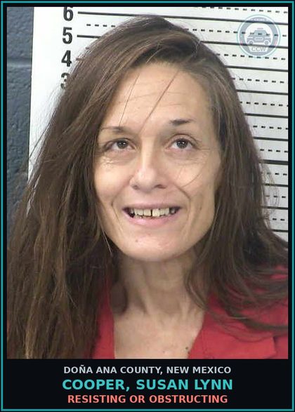 CCW arrest card for Cooper, Susan Lynn in Doña Ana County: Resisting or Obstructing