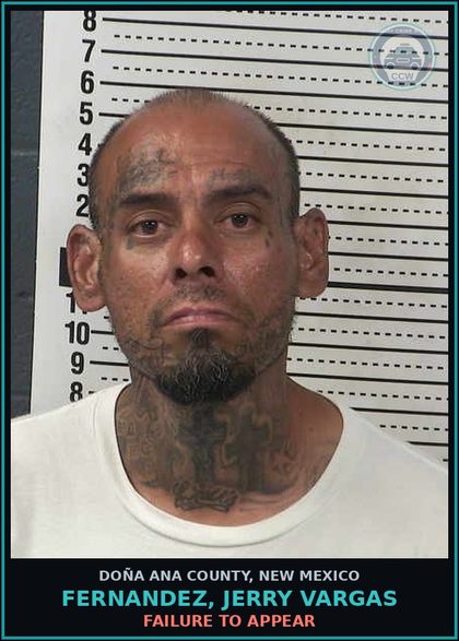 CCW arrest card for Fernandez, Jerry Vargas in Doña Ana County: Failure to Appear