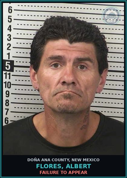 CCW arrest card for Flores, Albert in Doña Ana County: Failure to Appear