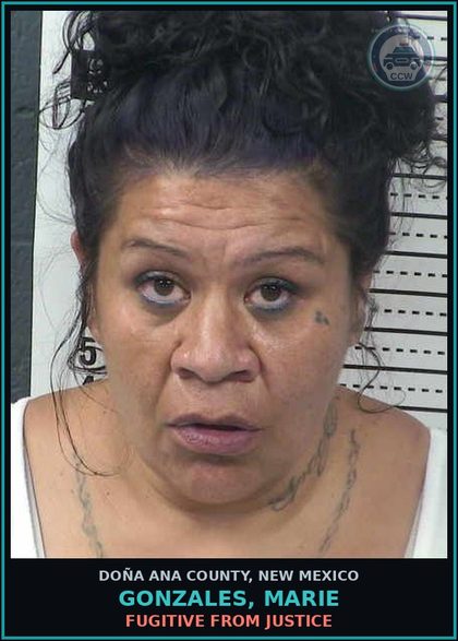 CCW arrest card for Gonzales, Marie in Doña Ana County: Fugitive From Justice