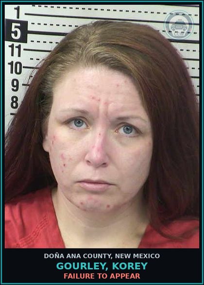 CCW arrest card for Gourley, Korey in Doña Ana County: Failure to Appear