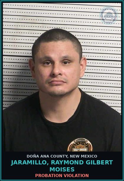 CCW arrest card for Jaramillo, Raymond Gilbert Moises in Doña Ana County: PROBATION VIOLATION