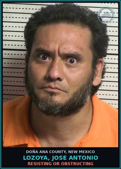 CCW arrest card for Lozoya, Jose Antonio in Doña Ana County, New Mexico: Resisting or Obstructing