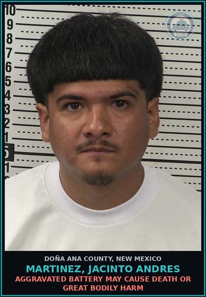 CCW arrest card for Martinez, Jacinto Andres in Doña Ana County: False Imprisonment