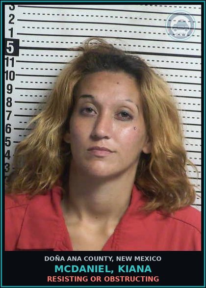 CCW arrest card for Mcdaniel, Kiana in Doña Ana County: Resisting or Obstructing