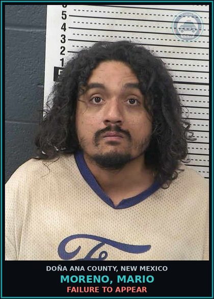 CCW arrest card for Moreno, Mario in Doña Ana County: Failure to Appear