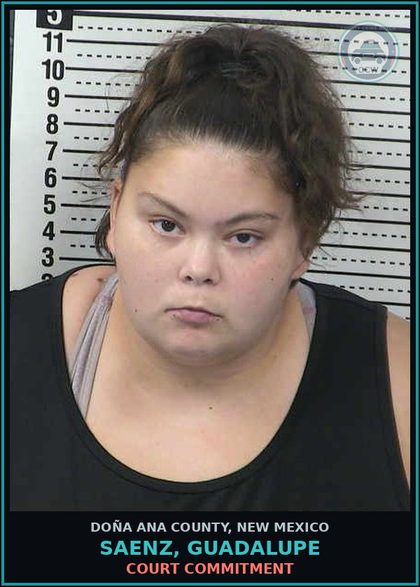 CCW arrest card for Saenz, Guadalupe in Doña Ana County: Court Commitment