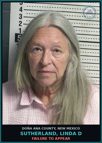 CCW arrest card for Sutherland, Linda D in Doña Ana County: Failure to Appear