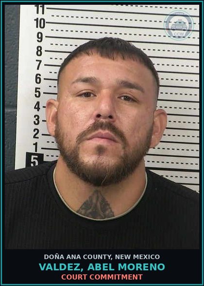CCW arrest card for Valdez, Abel Moreno in Doña Ana County: Court Commitment