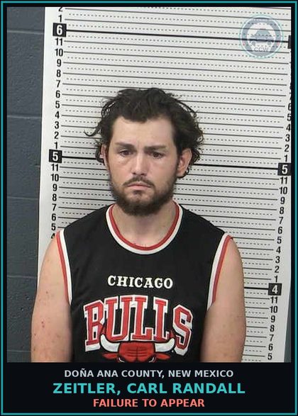 CCW arrest card for Zeitler, Carl Randall in Doña Ana County: Failure to Appear