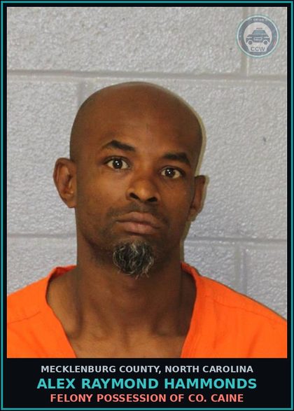 CCW arrest card for ALEX RAYMOND HAMMONDS in Mecklenburg County: MAL CONDUCT BY PRISONER/THROW