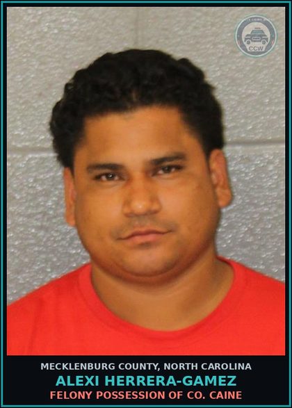 CCW arrest card for ALEXI HERRERA-GAMEZ in Mecklenburg County: FELONY POSSESSION OF COCAINE