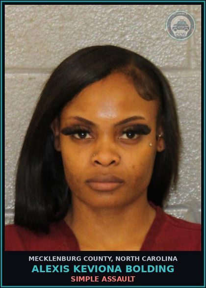 CCW arrest card for ALEXIS KEVIONA BOLDING in Mecklenburg County: SIMPLE ASSAULT