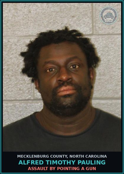 CCW arrest card for ALFRED TIMOTHY PAULING in Mecklenburg County: COMMUNICATING THREATS
