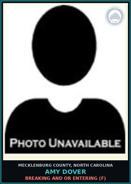 CCW arrest card for AMY DOVER in Mecklenburg County: BREAKING AND OR ENTERING (F)