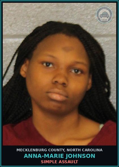 CCW arrest card for ANNA-MARIE JOHNSON in Mecklenburg County: SIMPLE ASSAULT