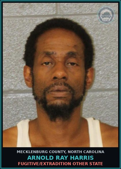 CCW arrest card for ARNOLD RAY HARRIS in Mecklenburg County: FUGITIVE/EXTRADITION OTHER STATE