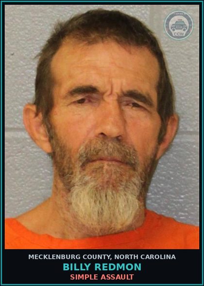 CCW arrest card for BILLY REDMON in Mecklenburg County: SIMPLE ASSAULT