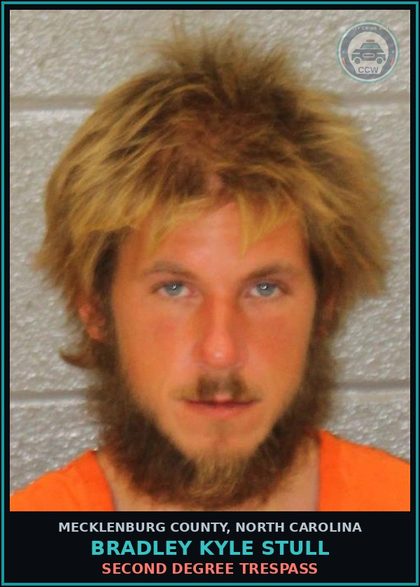 CCW arrest card for BRADLEY KYLE STULL in Mecklenburg County: SECOND DEGREE TRESPASS