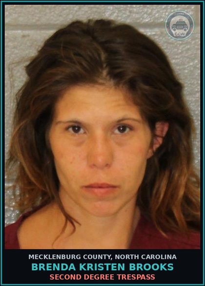 CCW arrest card for BRENDA KRISTEN BROOKS in Mecklenburg County: SECOND DEGREE TRESPASS
