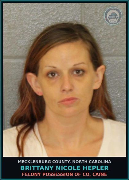 CCW arrest card for BRITTANY NICOLE HEPLER in Mecklenburg County: FELONY POSSESSION OF COCAINE