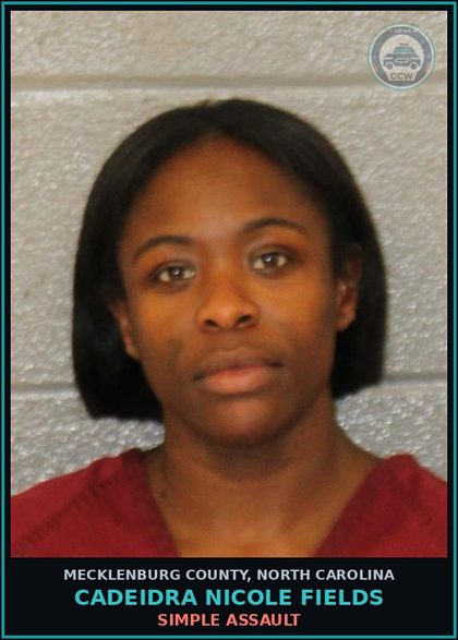 CCW arrest card for CADEIDRA NICOLE FIELDS in Mecklenburg County: MISD CRIME OF DOM VIOLENCE