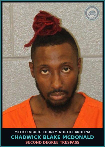 CCW arrest card for CHADWICK BLAKE MCDONALD in Mecklenburg County: SECOND DEGREE TRESPASS