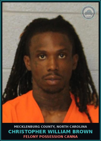 CCW arrest card for CHRISTOPHER WILLIAM BROWN in Mecklenburg County: PWISD Canna