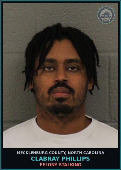 CCW arrest card for CLABRAY PHILLIPS in Mecklenburg County: SEE PAPERWORK FOR CHARGE