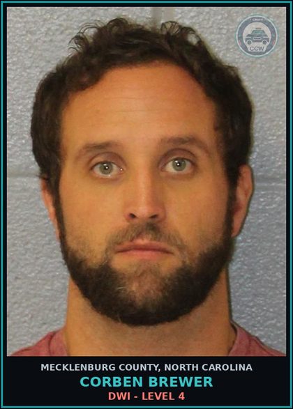 CCW arrest card for CORBEN BREWER in Mecklenburg County: DWI - LEVEL 4