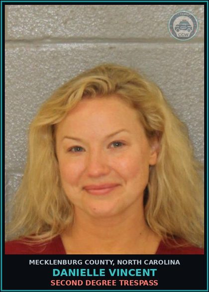 CCW arrest card for DANIELLE VINCENT in Mecklenburg County: SECOND DEGREE TRESPASS