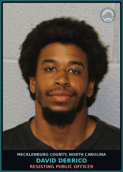 CCW arrest card for DAVID DERRICO in Mecklenburg County: RESISTING PUBLIC OFFICER