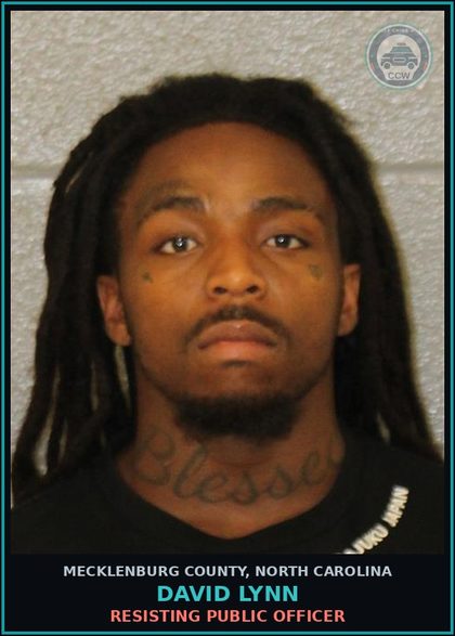 CCW arrest card for DAVID LYNN in Mecklenburg County: RESISTING PUBLIC OFFICER